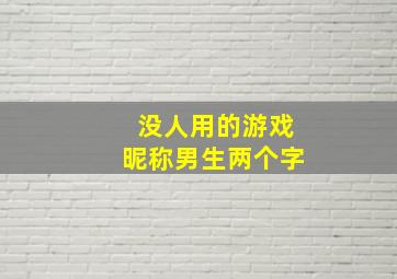 没人用的游戏昵称男生两个字