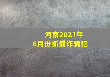 河南2021年6月份抓捕诈骗犯