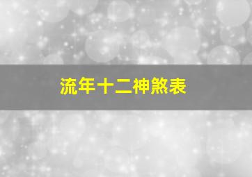 流年十二神煞表