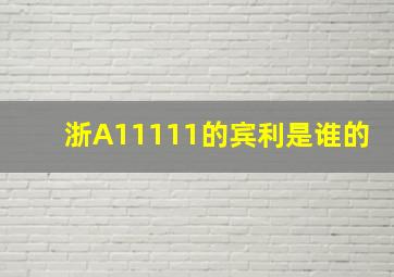 浙A11111的宾利是谁的