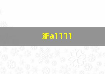 浙a1111