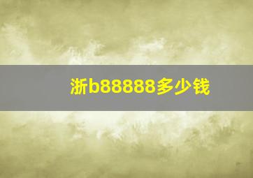 浙b88888多少钱