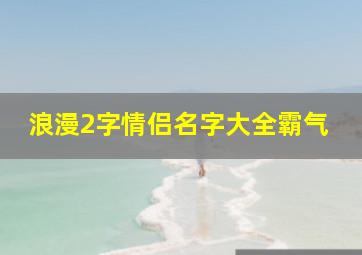 浪漫2字情侣名字大全霸气