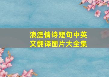 浪漫情诗短句中英文翻译图片大全集