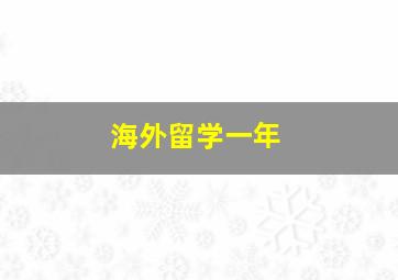 海外留学一年