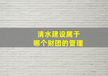 清水建设属于哪个财团的管理