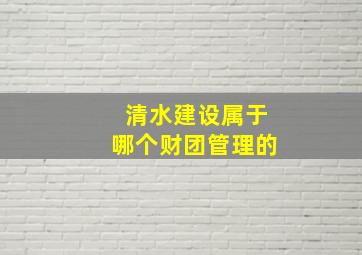 清水建设属于哪个财团管理的