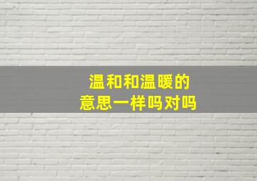 温和和温暖的意思一样吗对吗