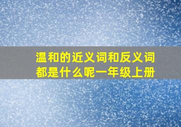 温和的近义词和反义词都是什么呢一年级上册