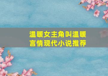 温暖女主角叫温暖言情现代小说推荐