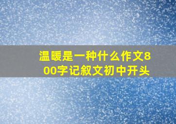 温暖是一种什么作文800字记叙文初中开头