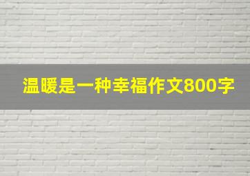 温暖是一种幸福作文800字