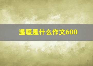 温暖是什么作文600