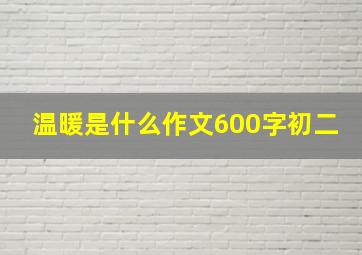 温暖是什么作文600字初二