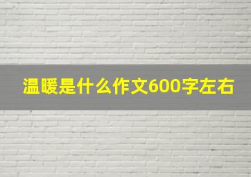 温暖是什么作文600字左右