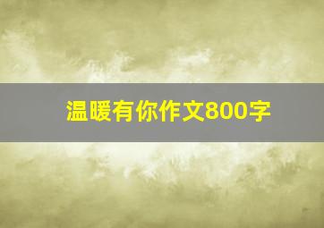 温暖有你作文800字