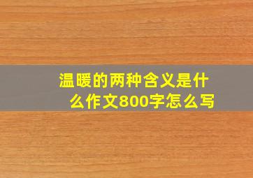 温暖的两种含义是什么作文800字怎么写