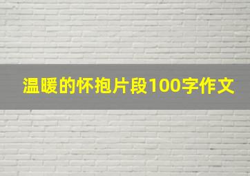 温暖的怀抱片段100字作文