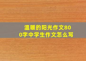 温暖的阳光作文800字中学生作文怎么写