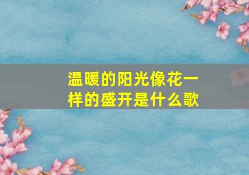 温暖的阳光像花一样的盛开是什么歌