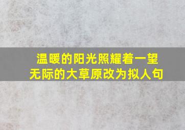 温暖的阳光照耀着一望无际的大草原改为拟人句