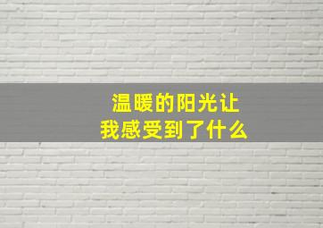 温暖的阳光让我感受到了什么