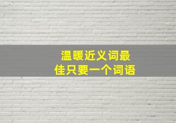 温暖近义词最佳只要一个词语