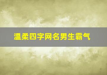 温柔四字网名男生霸气