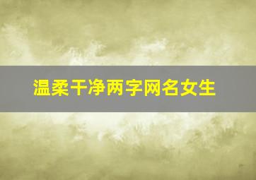 温柔干净两字网名女生