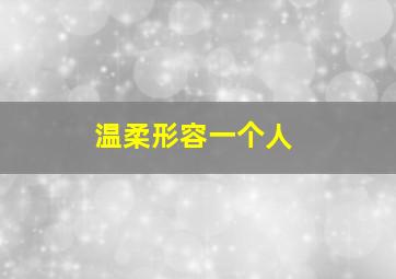 温柔形容一个人