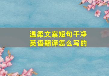 温柔文案短句干净英语翻译怎么写的