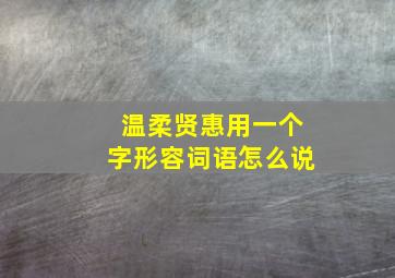 温柔贤惠用一个字形容词语怎么说