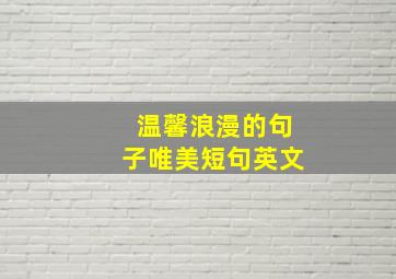 温馨浪漫的句子唯美短句英文