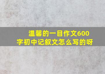 温馨的一目作文600字初中记叙文怎么写的呀