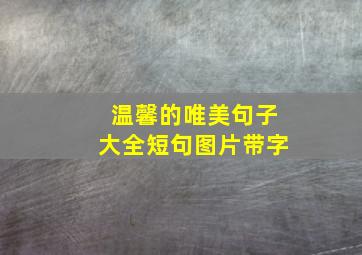 温馨的唯美句子大全短句图片带字