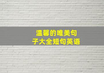 温馨的唯美句子大全短句英语