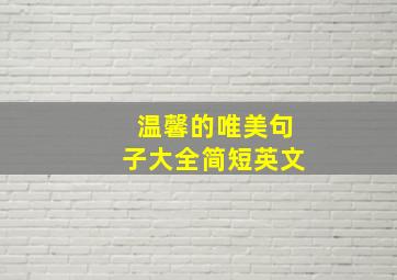 温馨的唯美句子大全简短英文