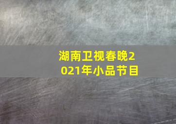 湖南卫视春晚2021年小品节目