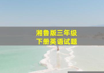 湘鲁版三年级下册英语试题