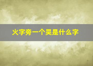 火字旁一个吴是什么字