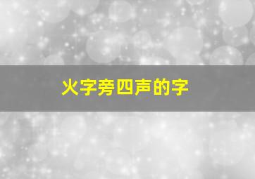 火字旁四声的字