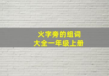 火字旁的组词大全一年级上册