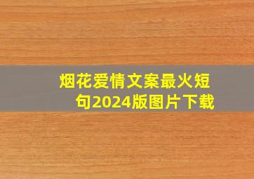 烟花爱情文案最火短句2024版图片下载