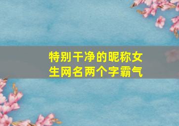 特别干净的昵称女生网名两个字霸气