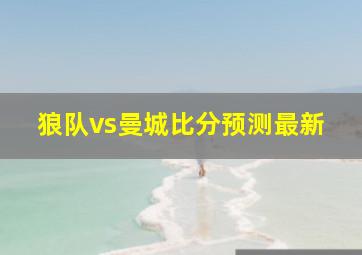 狼队vs曼城比分预测最新