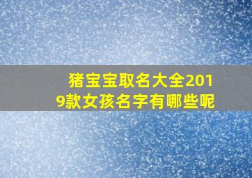 猪宝宝取名大全2019款女孩名字有哪些呢