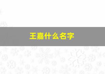 王嘉什么名字