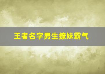 王者名字男生撩妹霸气