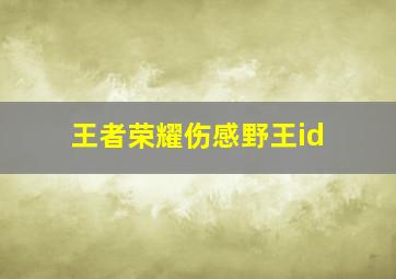 王者荣耀伤感野王id