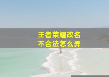 王者荣耀改名不合法怎么弄